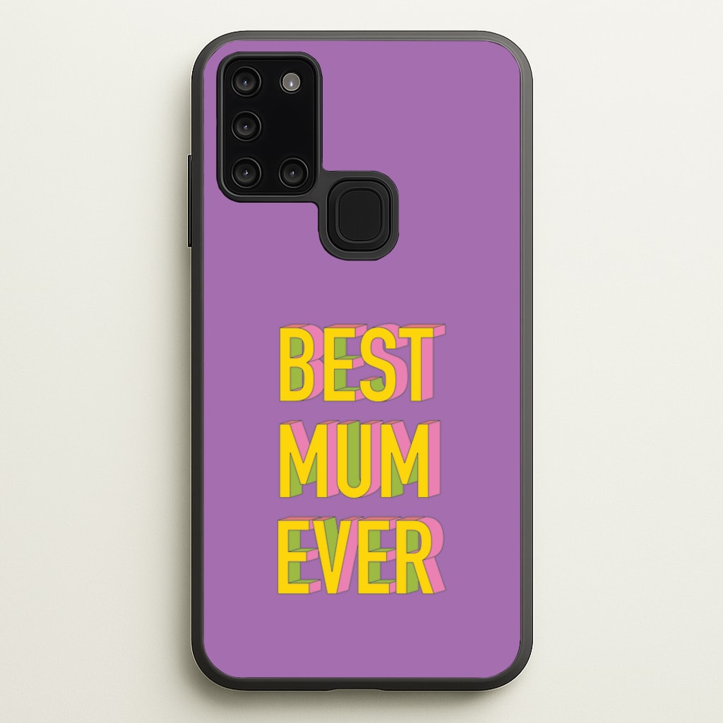 Geometric Best Mum Ever - Mother's Day Phone Case for Galaxy A21s