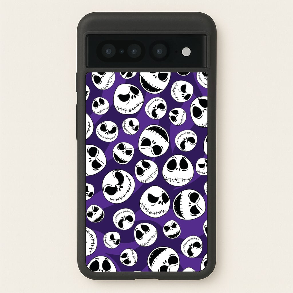 Skull Pattern - Nightmare Before Christmas Phone Case for Google Pixel 7 Pro