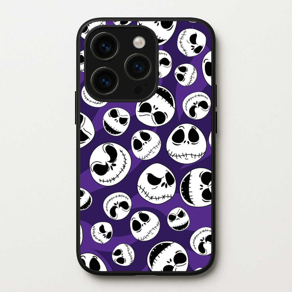 Skull Pattern - Nightmare Before Christmas Phone Case for iPhone 15 Pro