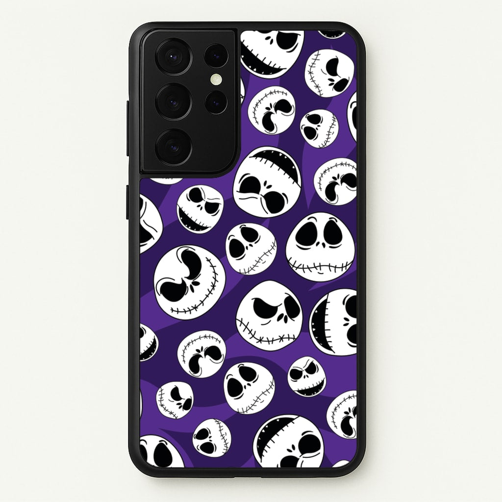 Skull Pattern - Nightmare Before Christmas Phone Case for Galaxy S21 Ultra