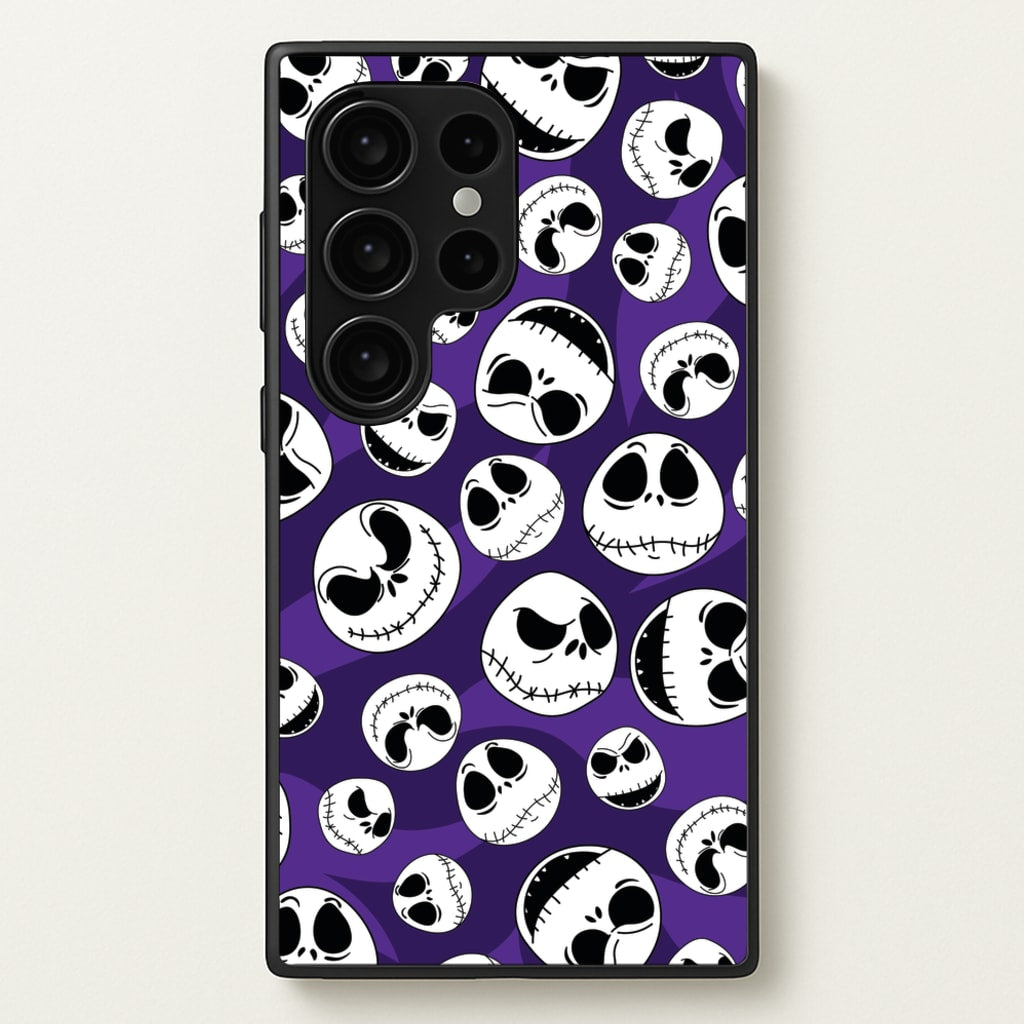 Skull Pattern - Nightmare Before Christmas Phone Case for Galaxy S24 Ultra