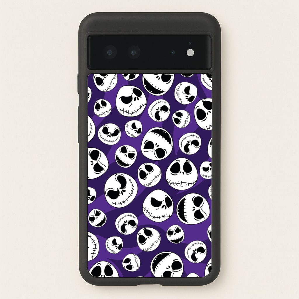 Skull Pattern - Nightmare Before Christmas Phone Case for Google Pixel 6