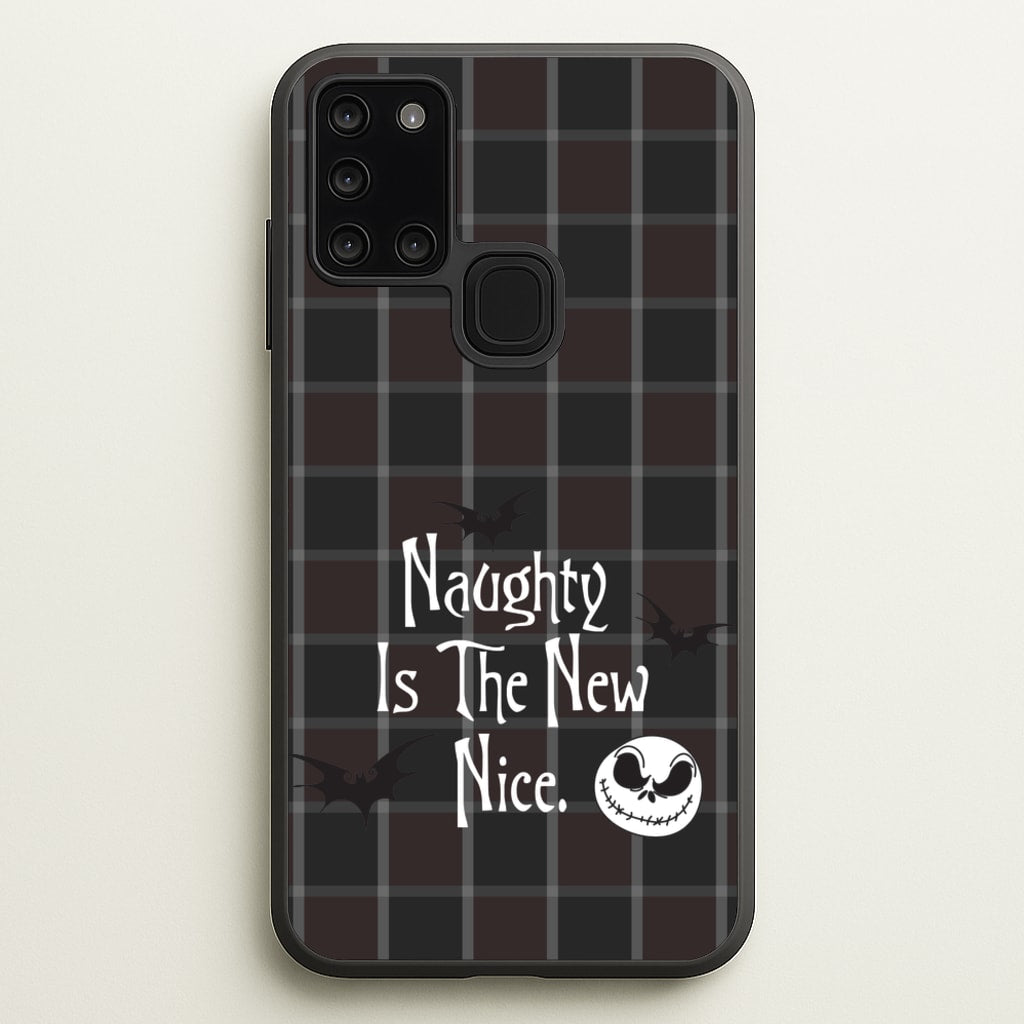 Naughty Is The New Nice - Nightmare Before Christmas Phone Case for Galaxy A21s