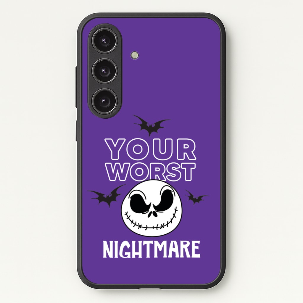 Your Worst Nightmare Purple - Nightmare Before Christmas Phone Case for Galaxy S25 Plus