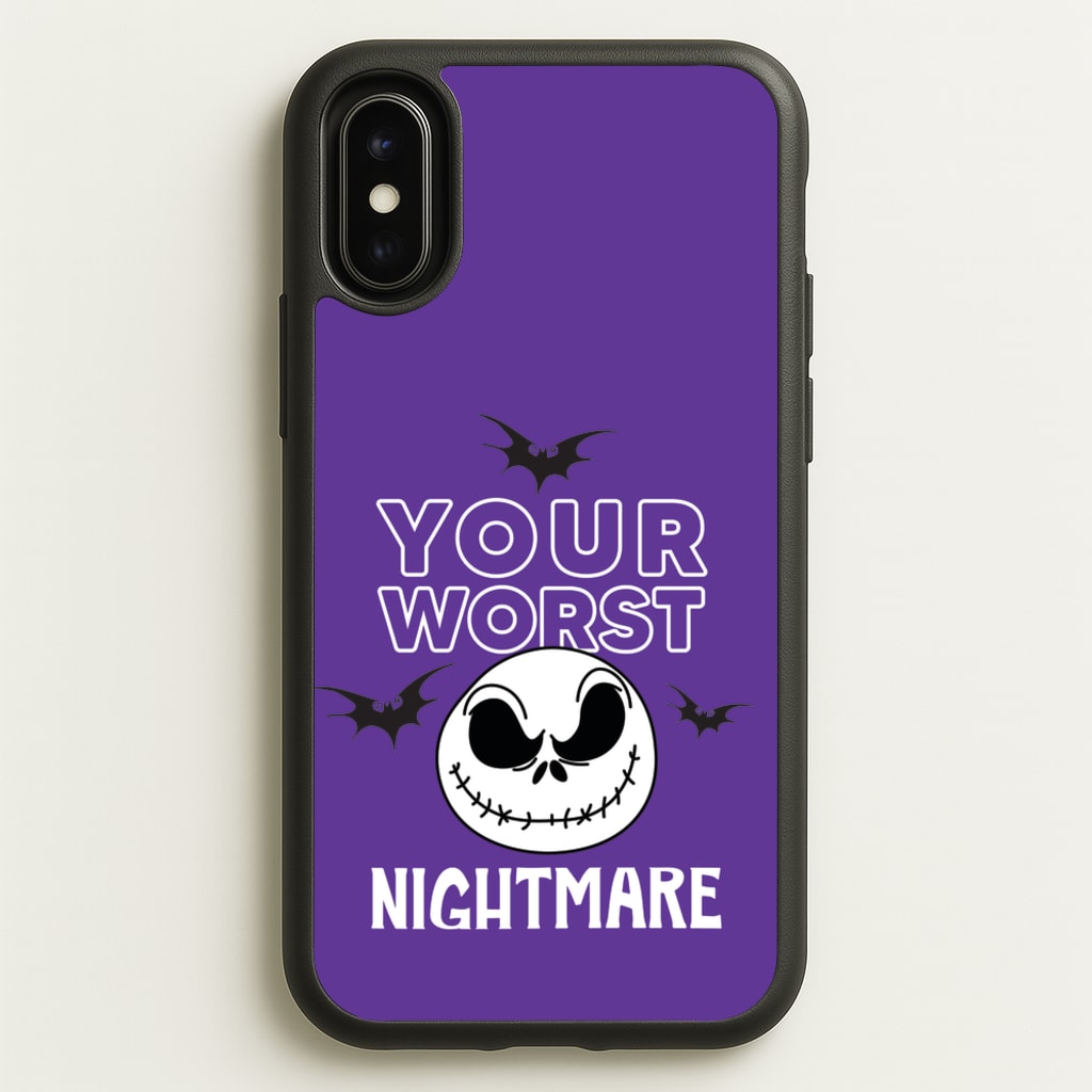 Your Worst Nightmare Purple - Nightmare Before Christmas Phone Case for iPhone X / XS