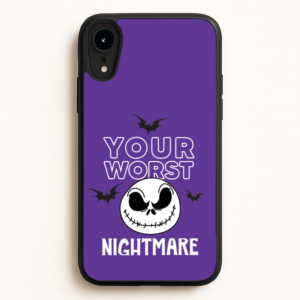 Your Worst Nightmare Purple - Nightmare Before Christmas Phone Case for iPhone XR