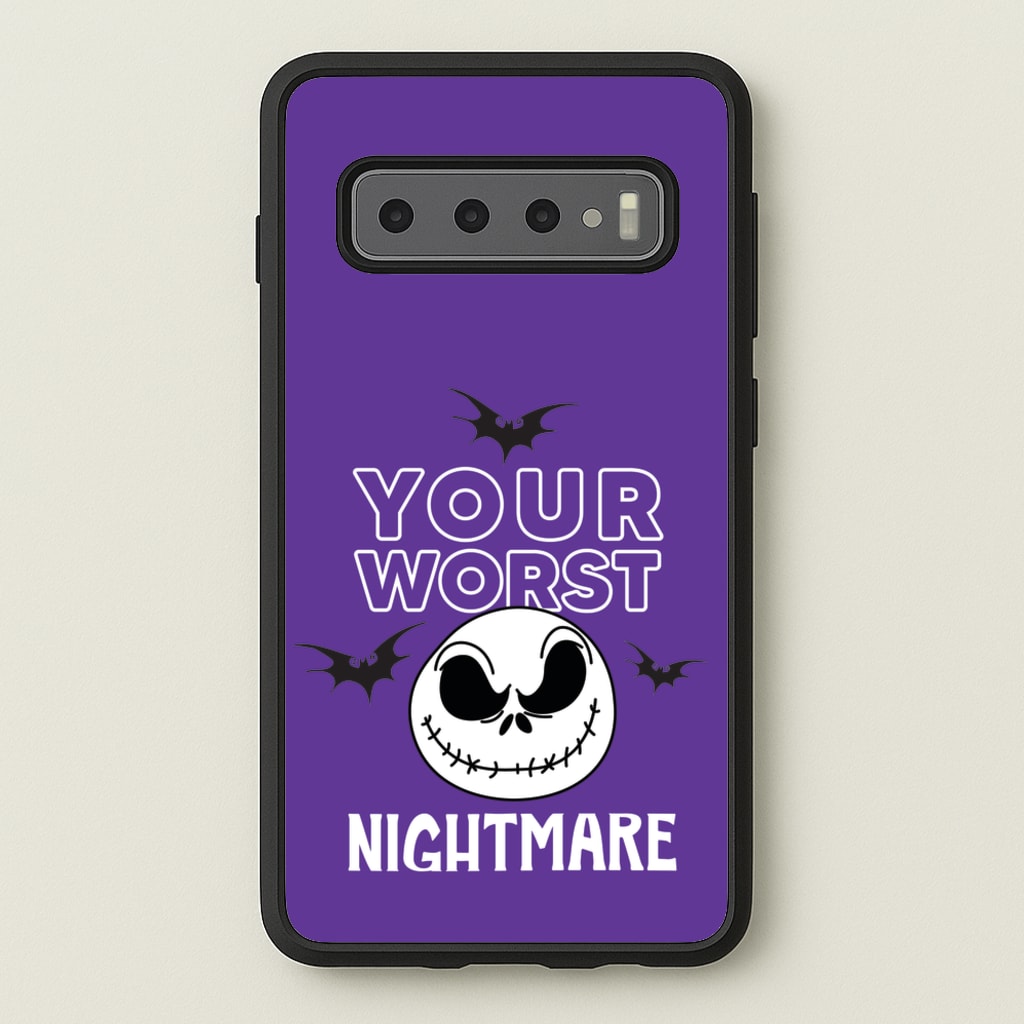Your Worst Nightmare Purple - Nightmare Before Christmas Phone Case for Galaxy S10 Plus