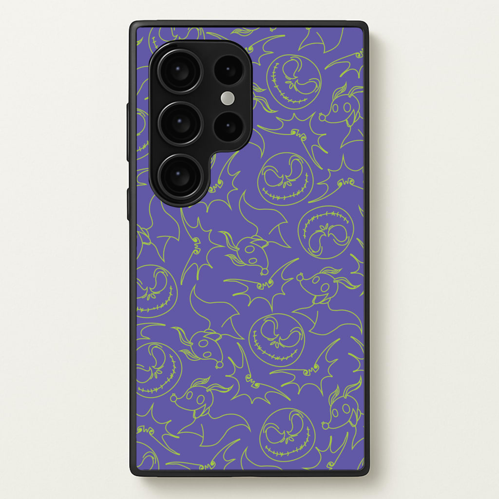 Purple And Green Pattern - Nightmare Before Christmas Phone Case for Galaxy S24 Ultra