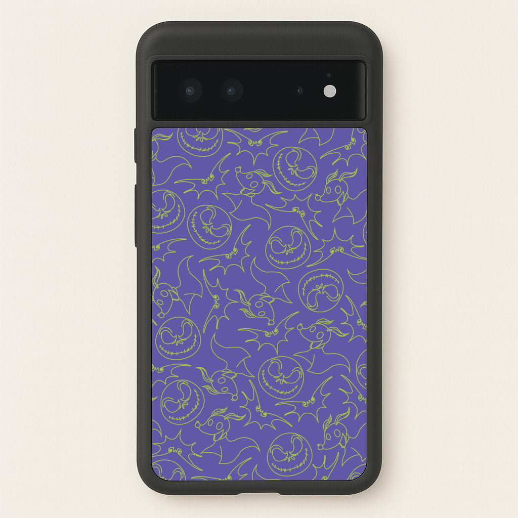 Purple And Green Pattern - Nightmare Before Christmas Phone Case for Google Pixel 6