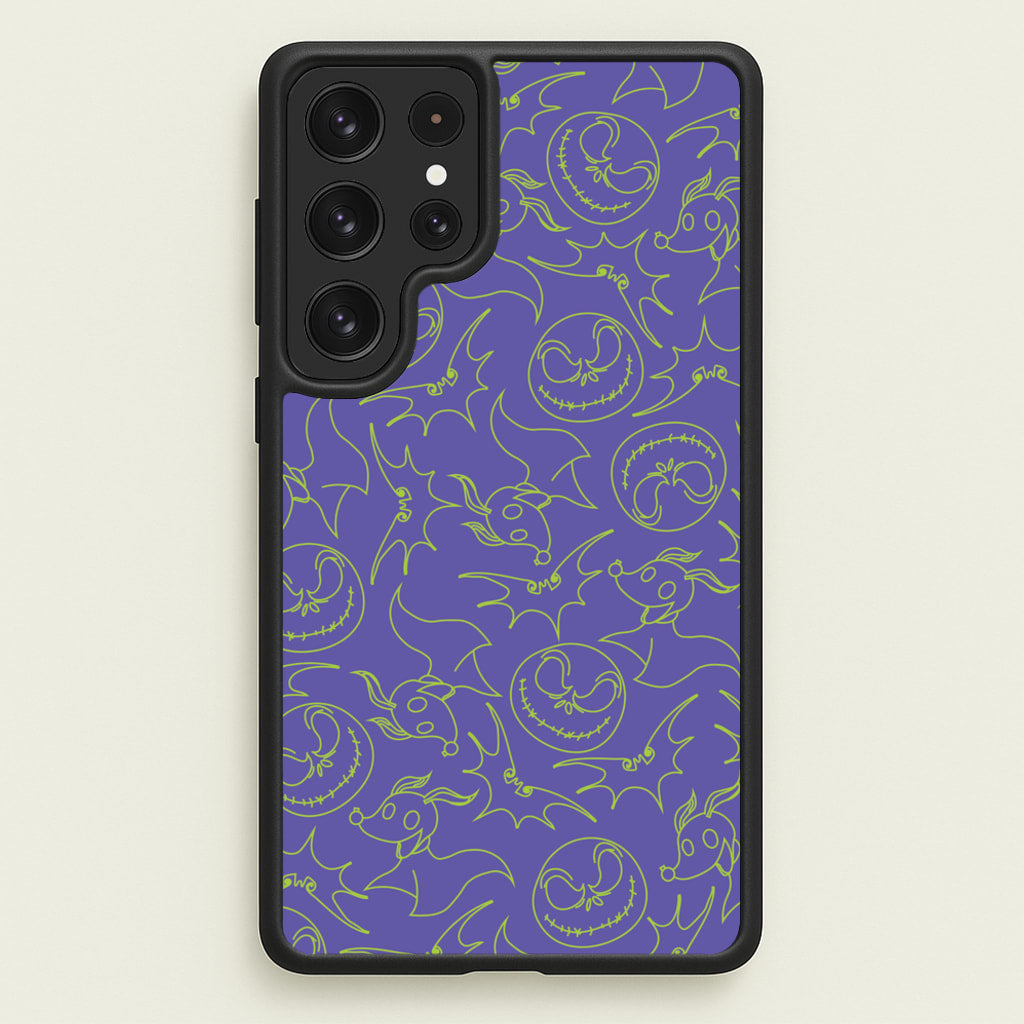 Purple And Green Pattern - Nightmare Before Christmas Phone Case for Galaxy S23 Ultra