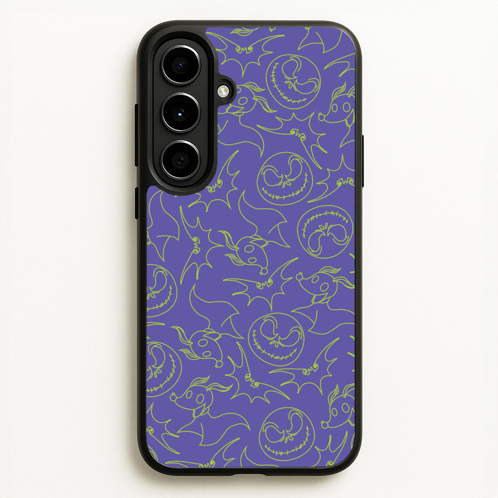 Purple And Green Pattern - Nightmare Before Christmas Phone Case for Galaxy A56