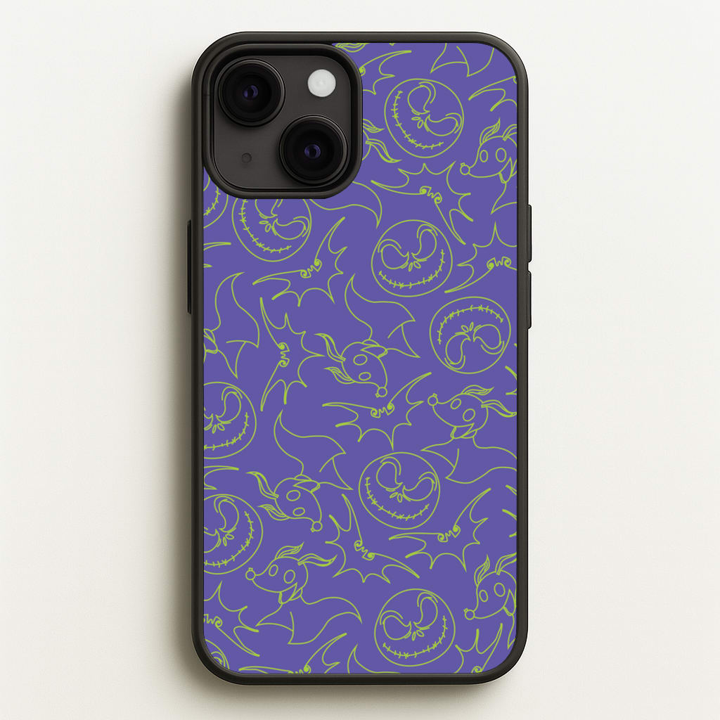 Purple And Green Pattern - Nightmare Before Christmas Phone Case for iPhone 13 Mini
