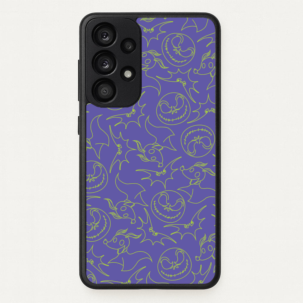 Purple And Green Pattern - Nightmare Before Christmas Phone Case for Galaxy A53