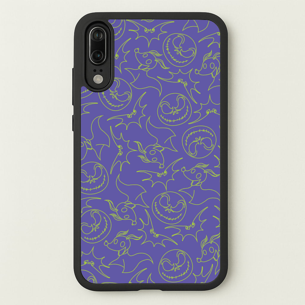 Purple And Green Pattern - Nightmare Before Christmas Phone Case for Huawei P20
