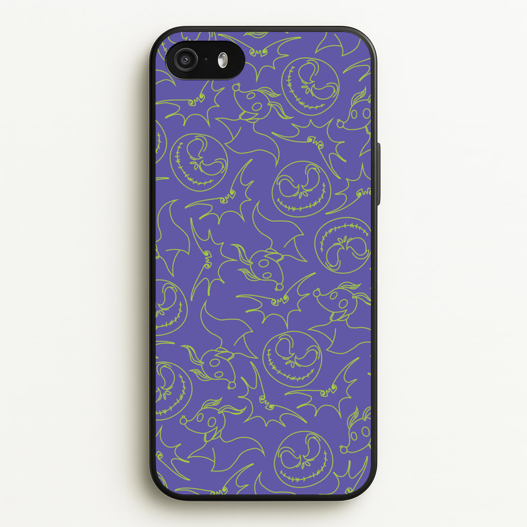 Purple And Green Pattern - Nightmare Before Christmas Phone Case for iPhone 5 / 5s / SE 2016