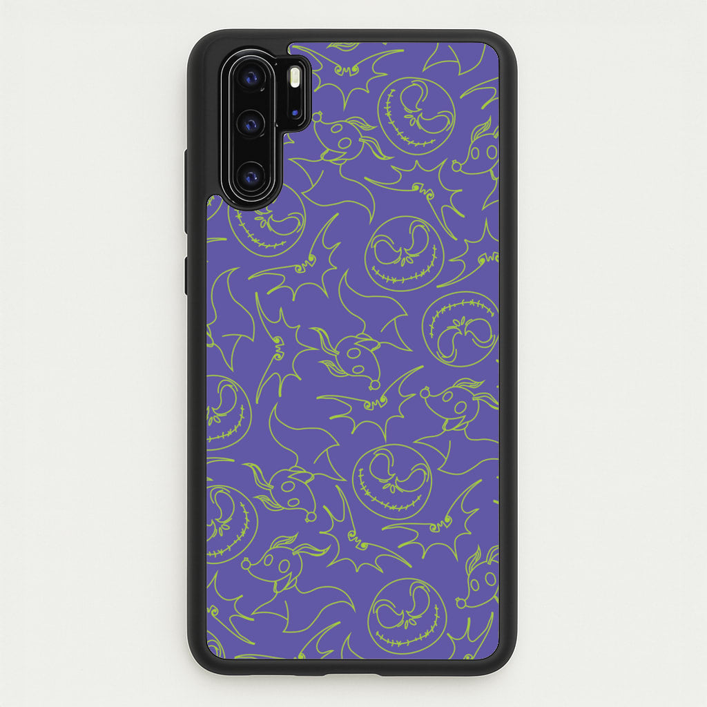 Purple And Green Pattern - Nightmare Before Christmas Phone Case for Huawei P30 Pro