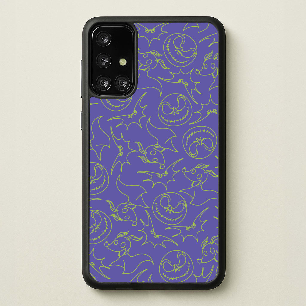 Purple And Green Pattern - Nightmare Before Christmas Phone Case for Galaxy A71