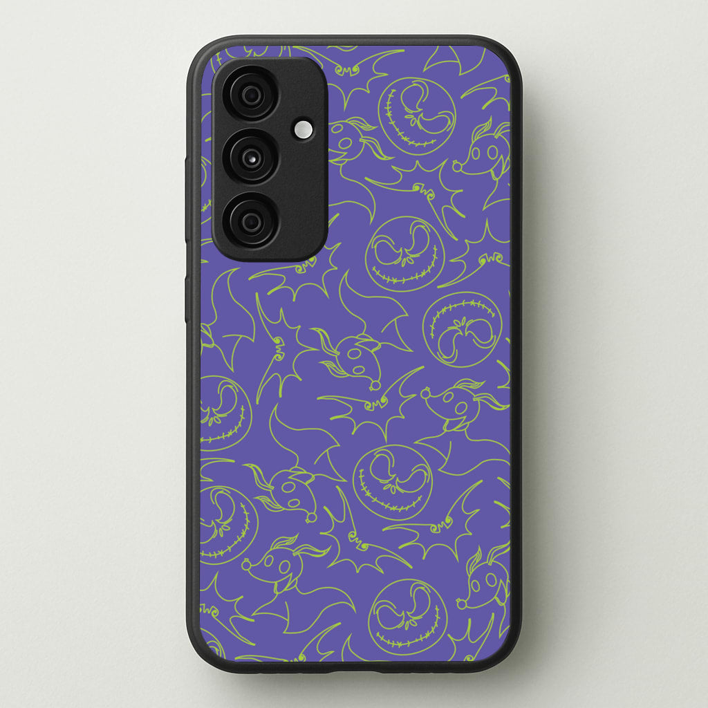 Purple And Green Pattern - Nightmare Before Christmas Phone Case for Galaxy A35