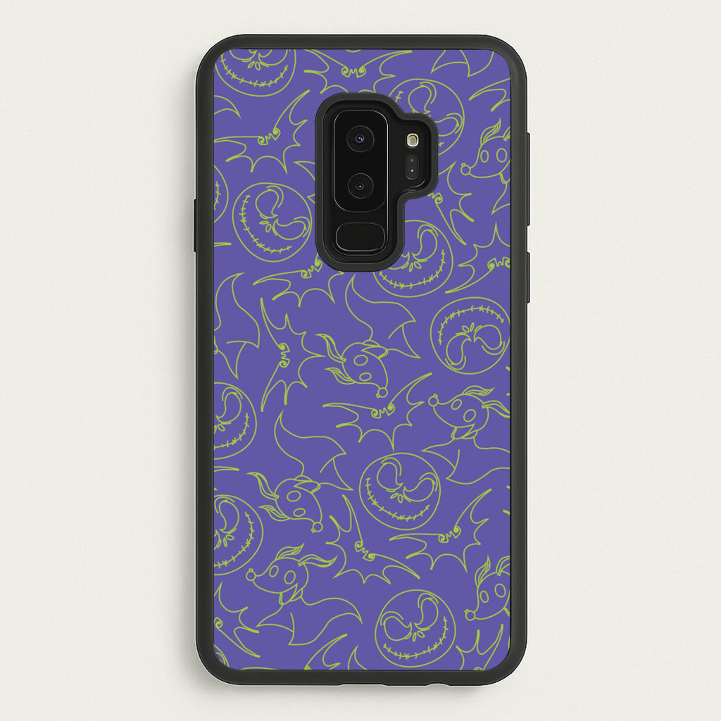 Purple And Green Pattern - Nightmare Before Christmas Phone Case for Galaxy S9 Plus