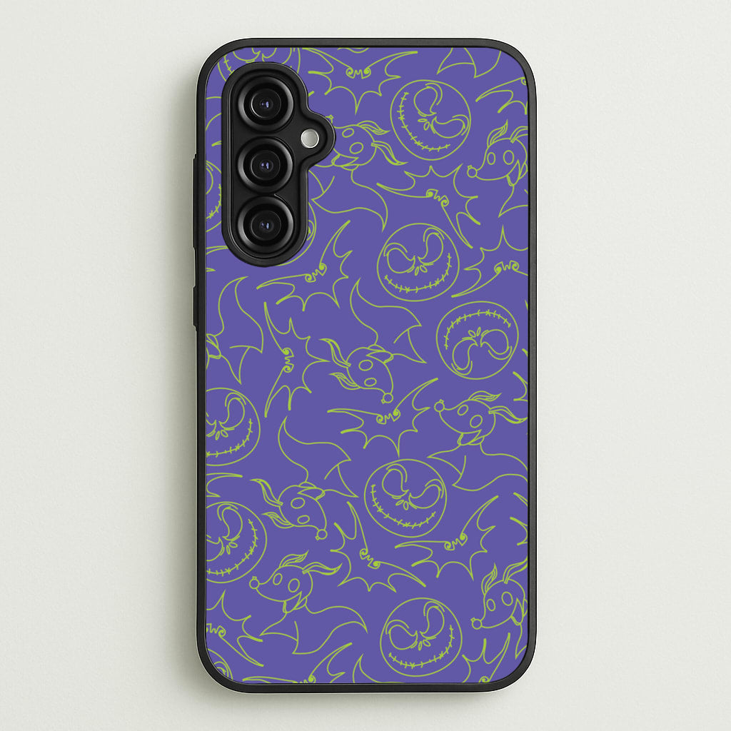 Purple And Green Pattern - Nightmare Before Christmas Phone Case for Galaxy A14