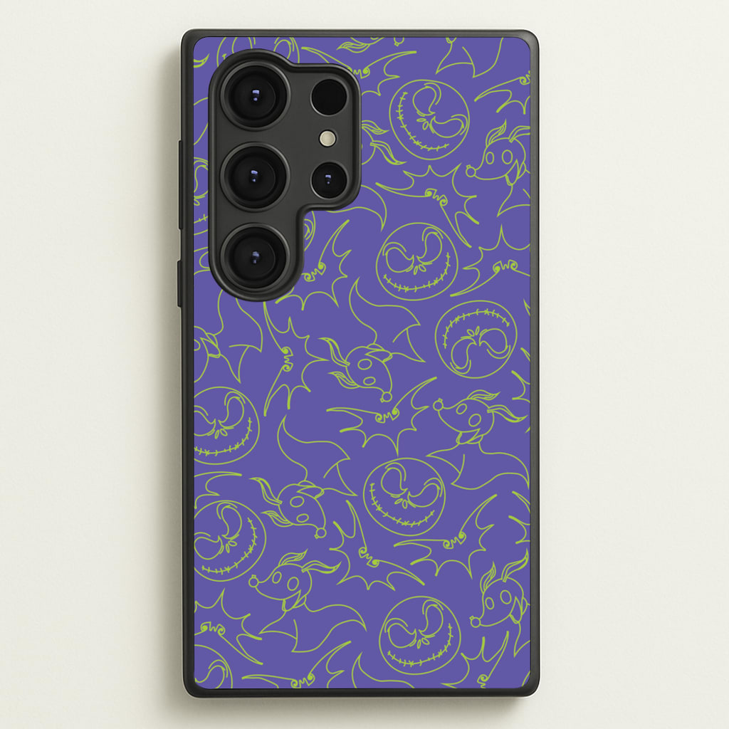 Purple And Green Pattern - Nightmare Before Christmas Phone Case for Galaxy S25 Ultra