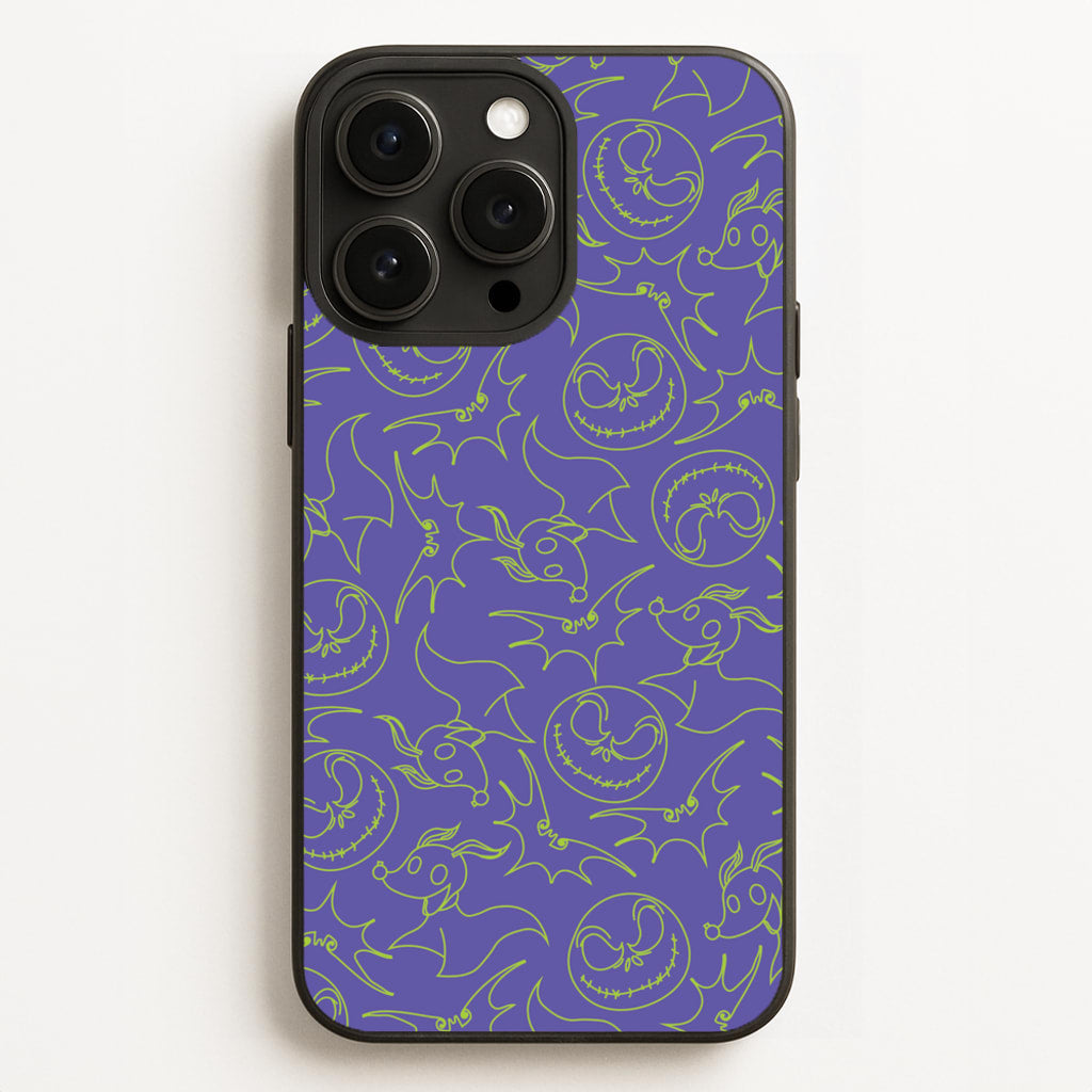 Purple And Green Pattern - Nightmare Before Christmas Phone Case for iPhone 12 Pro Max