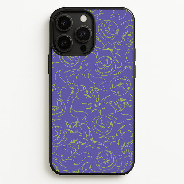 Purple And Green Pattern - Nightmare Before Christmas Phone Case for iPhone 13 Pro Max