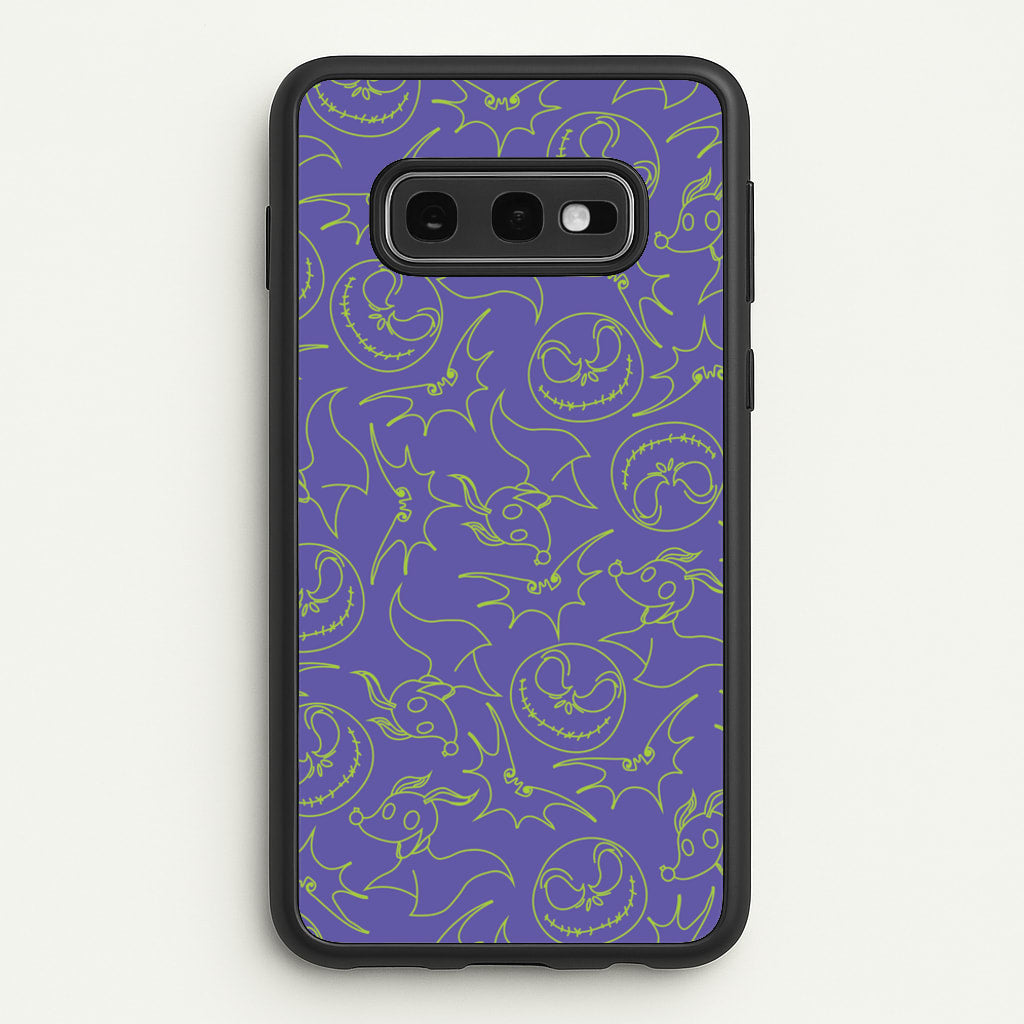 Purple And Green Pattern - Nightmare Before Christmas Phone Case for Galaxy S10e