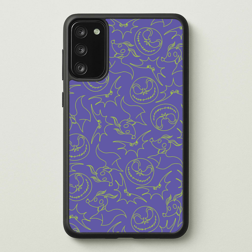 Purple And Green Pattern - Nightmare Before Christmas Phone Case for Galaxy S20