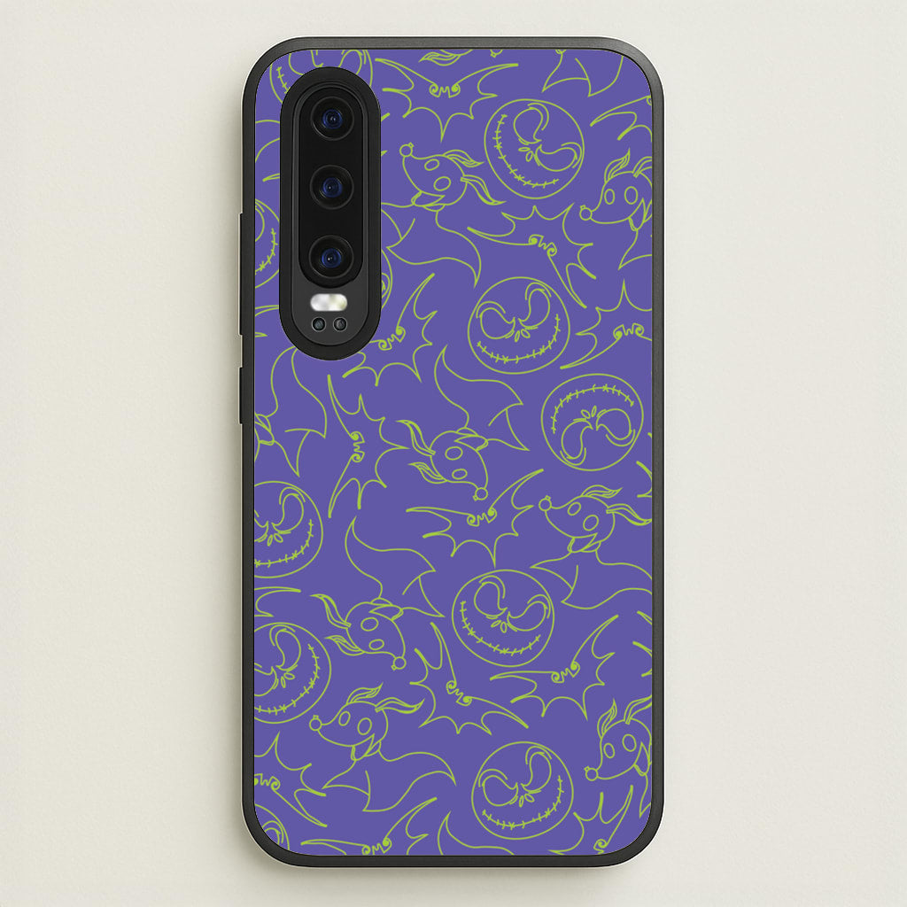 Purple And Green Pattern - Nightmare Before Christmas Phone Case for Huawei P30