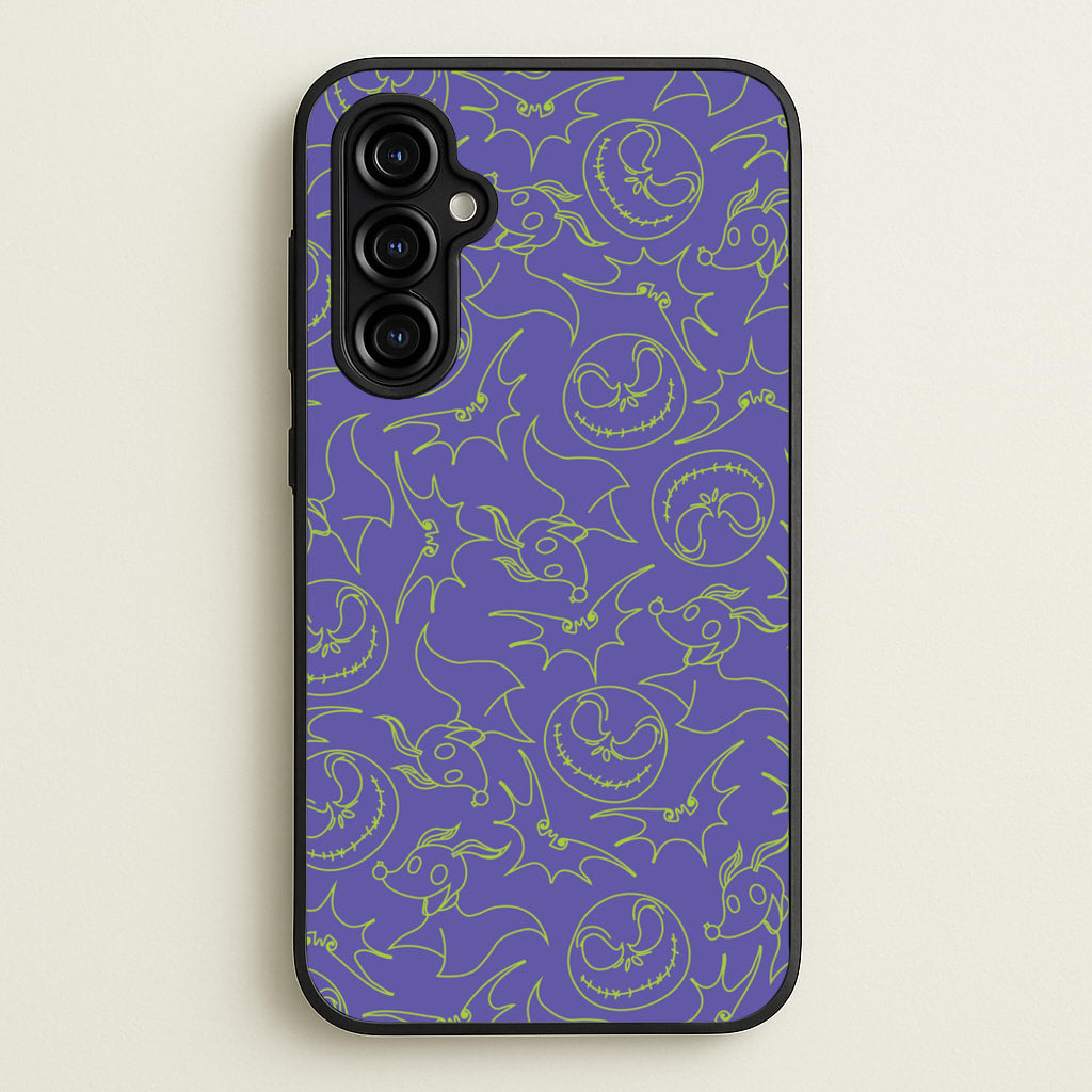 Purple And Green Pattern - Nightmare Before Christmas Phone Case for Galaxy A54