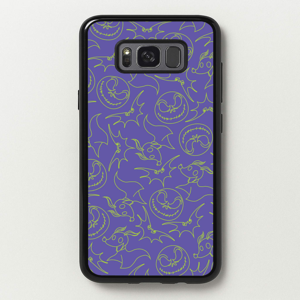 Purple And Green Pattern - Nightmare Before Christmas Phone Case for Galaxy S8