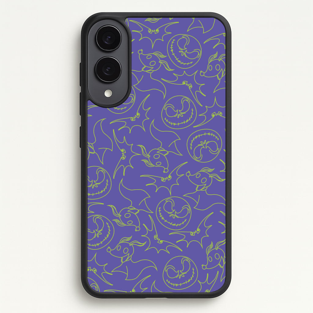 Purple And Green Pattern - Nightmare Before Christmas Phone Case for Galaxy S25 Edge