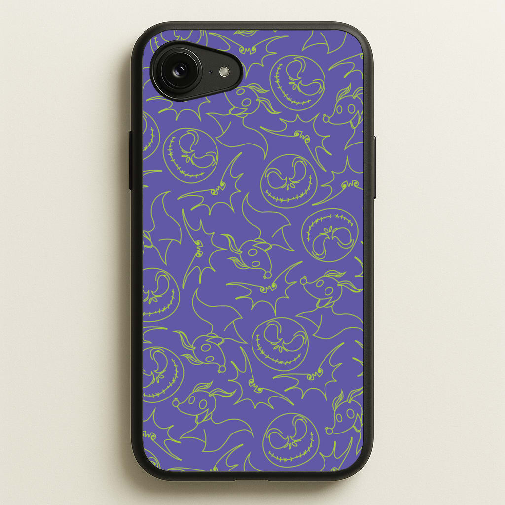 Purple And Green Pattern - Nightmare Before Christmas Phone Case for iPhone 16e
