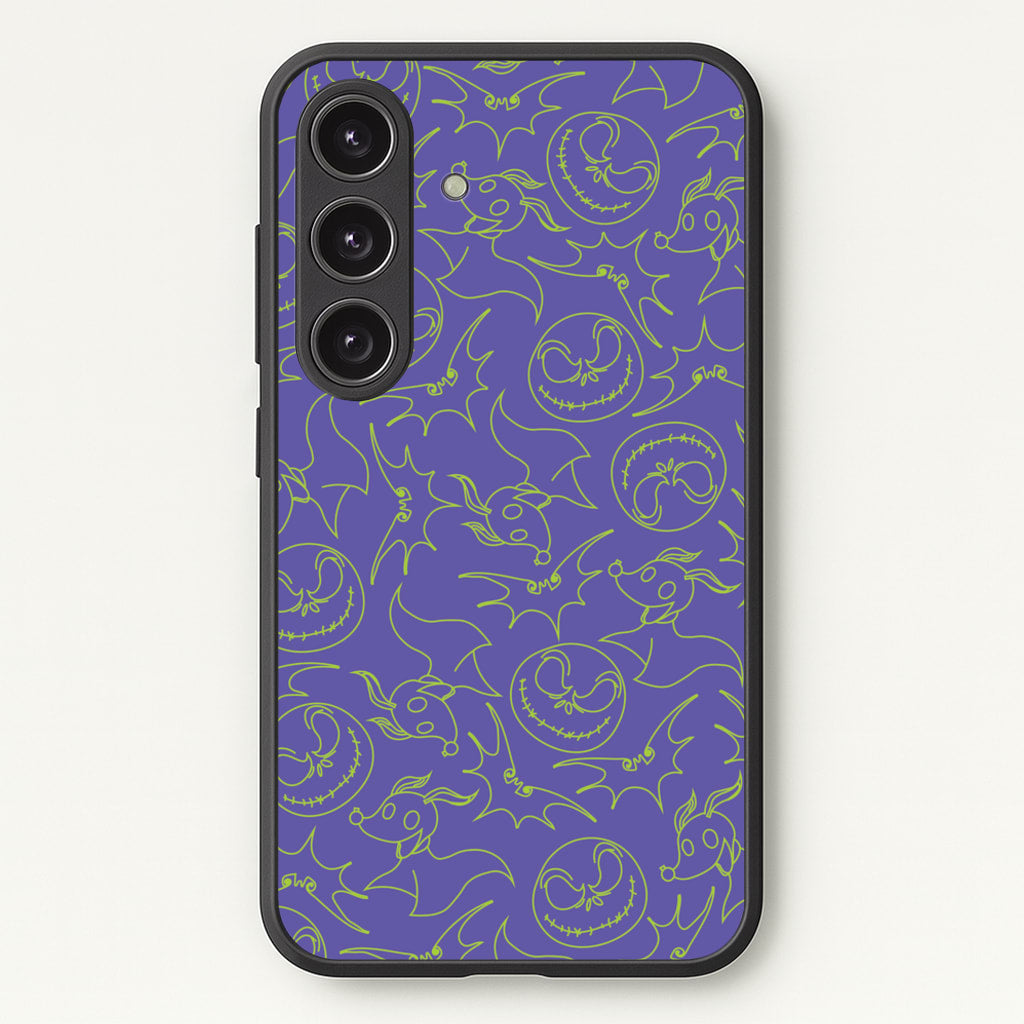 Purple And Green Pattern - Nightmare Before Christmas Phone Case for Galaxy S25