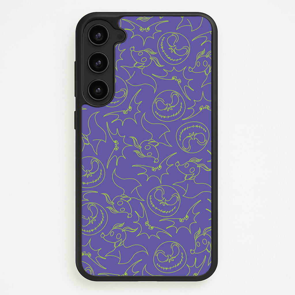 Purple And Green Pattern - Nightmare Before Christmas Phone Case for Galaxy S23 Plus