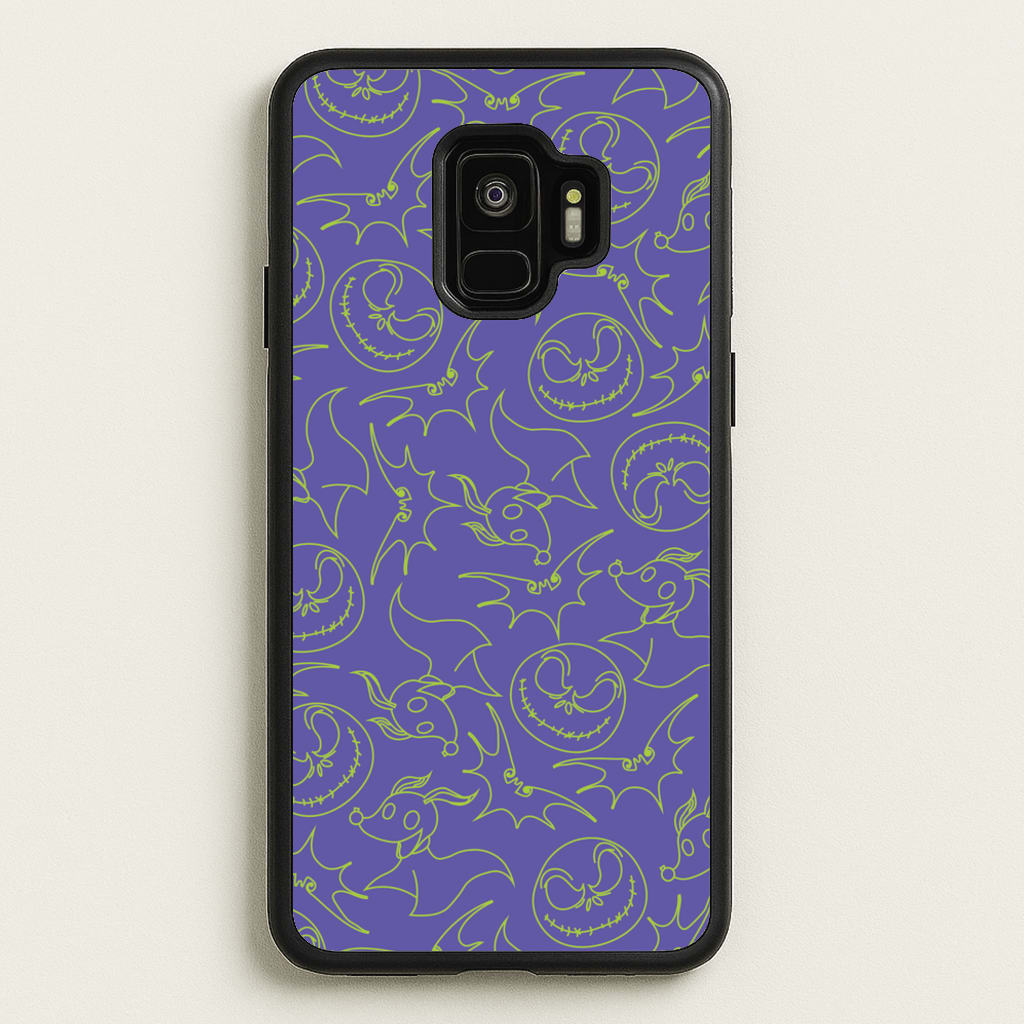 Purple And Green Pattern - Nightmare Before Christmas Phone Case for Galaxy S9