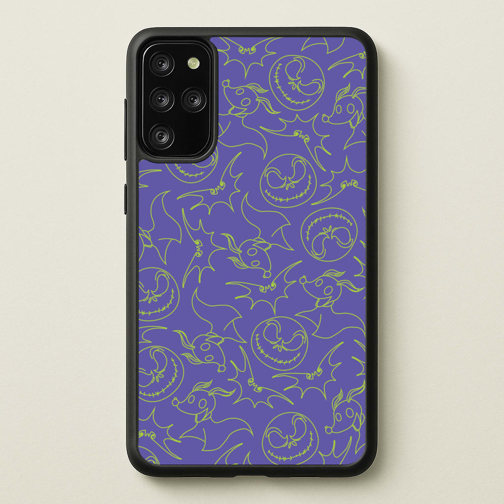 Purple And Green Pattern - Nightmare Before Christmas Phone Case for Galaxy S20 Plus
