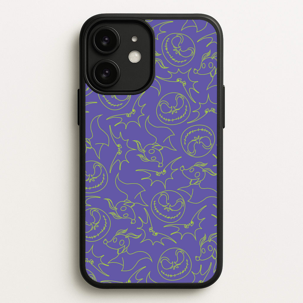 Purple And Green Pattern - Nightmare Before Christmas Phone Case for iPhone 11