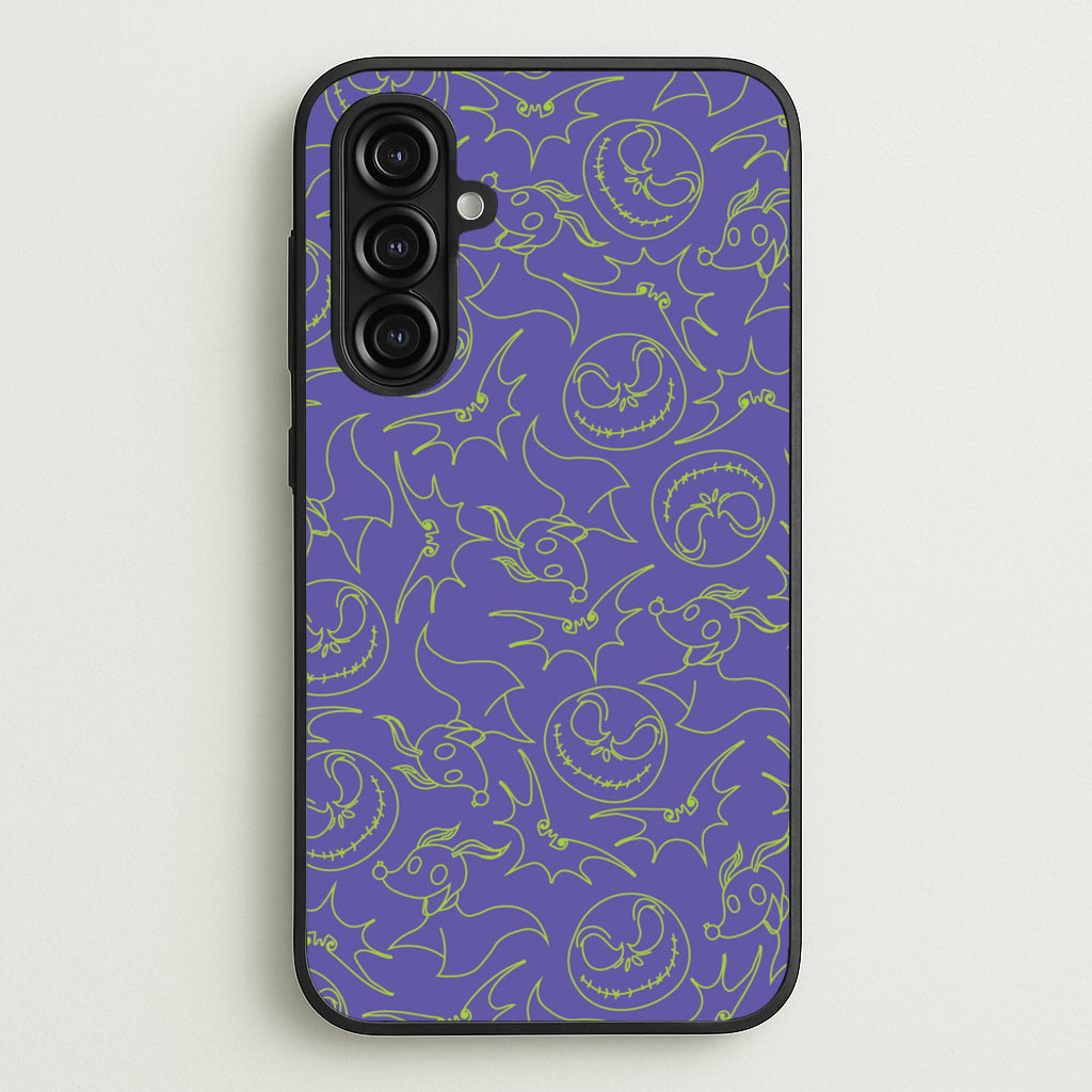 Purple And Green Pattern - Nightmare Before Christmas Phone Case for Galaxy A16
