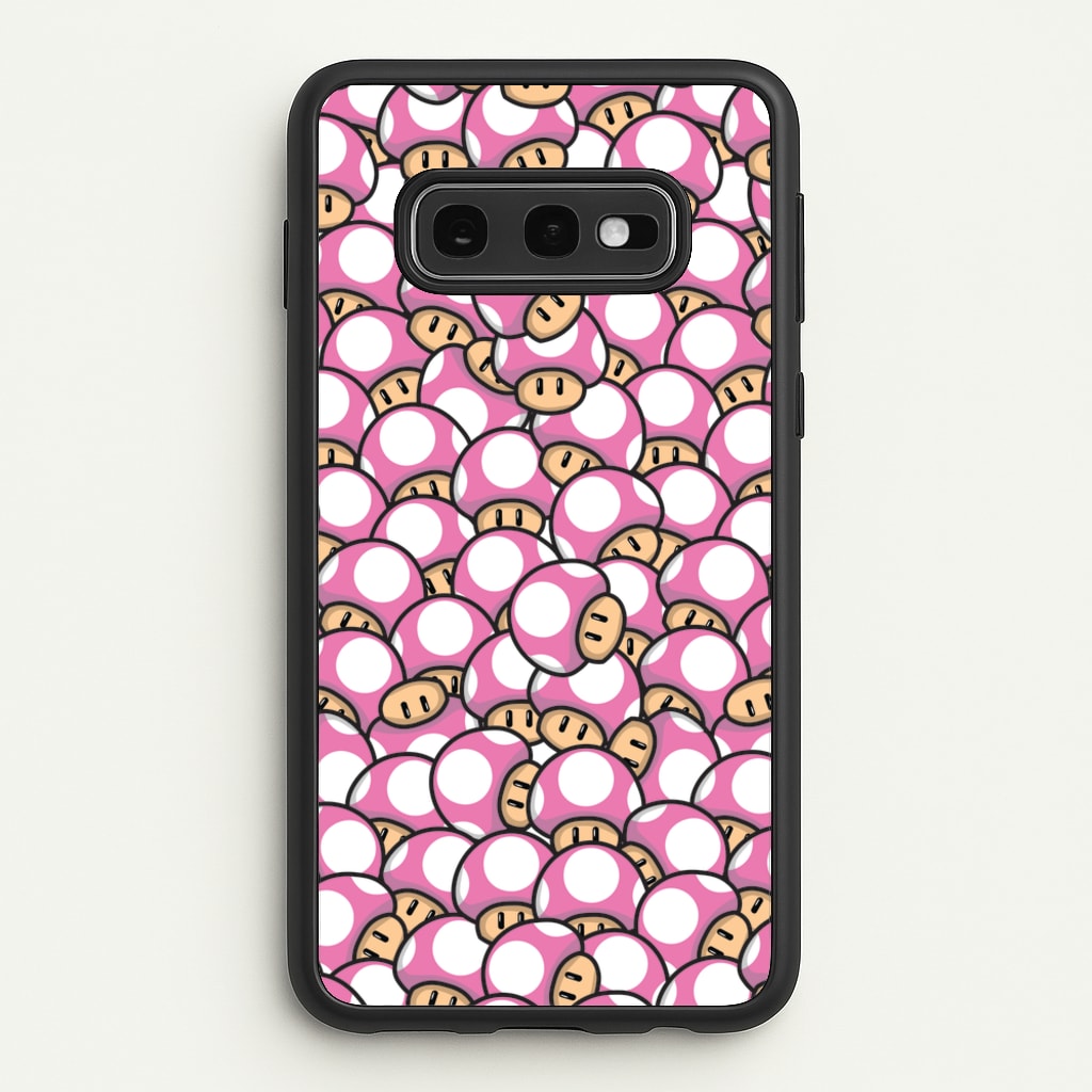 Mushroom Pattern - Pink - The Super Mario Bros Phone Case for Galaxy S10e
