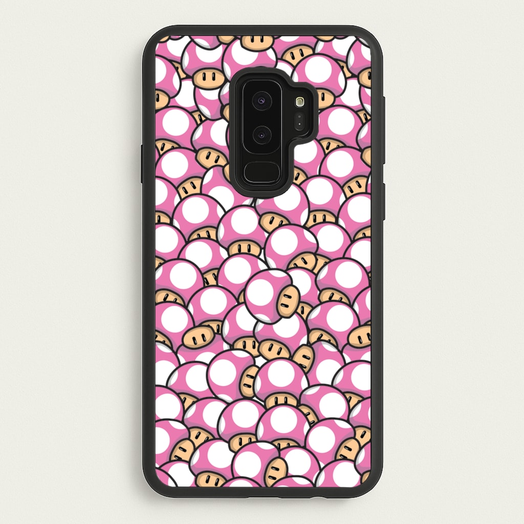 Mushroom Pattern - Pink - The Super Mario Bros Phone Case for Galaxy S9 Plus