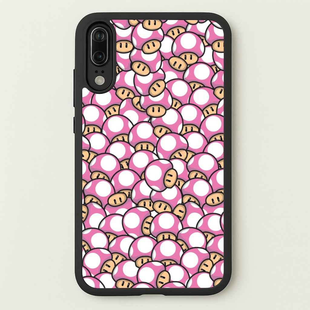 Mushroom Pattern - Pink - The Super Mario Bros Phone Case for Huawei P20