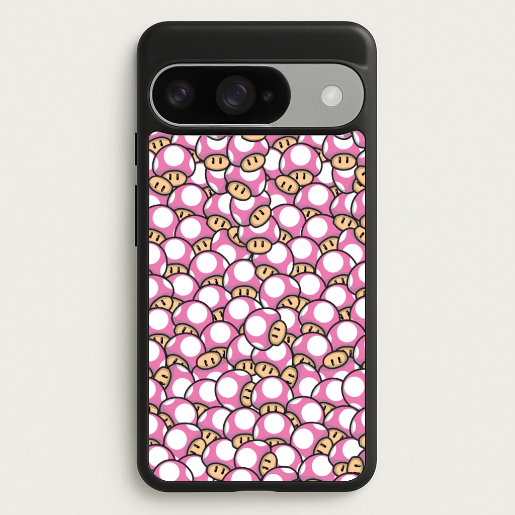 Mushroom Pattern - Pink Phone Case for Google Pixel 10 / 10 Pro