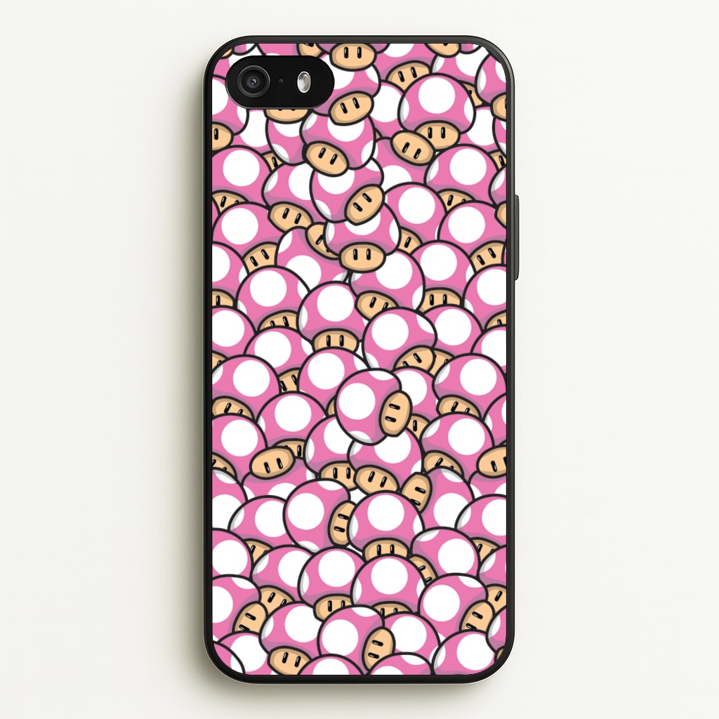 Mushroom Pattern - Pink - The Super Mario Bros Phone Case for iPhone 5 / 5s / SE 2016