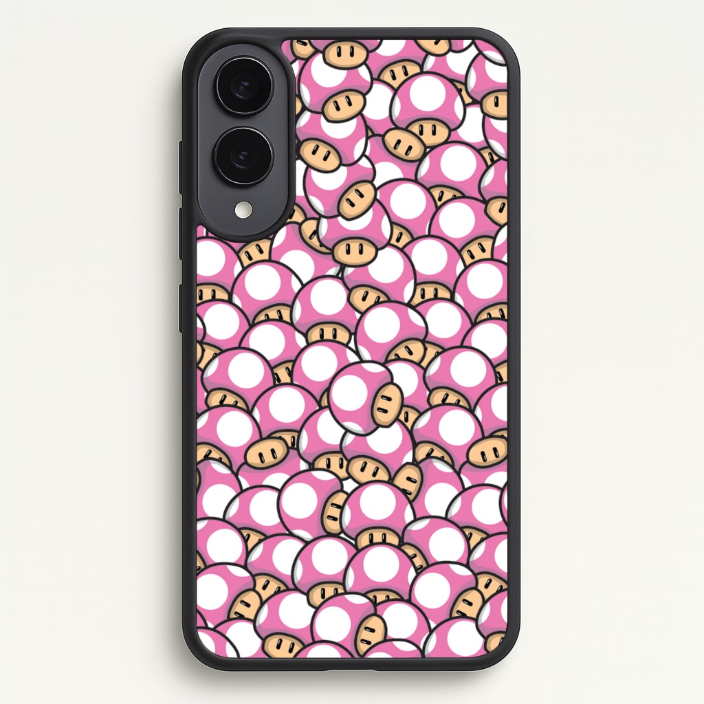 Mushroom Pattern - Pink - The Super Mario Bros Phone Case for Galaxy S25 Edge
