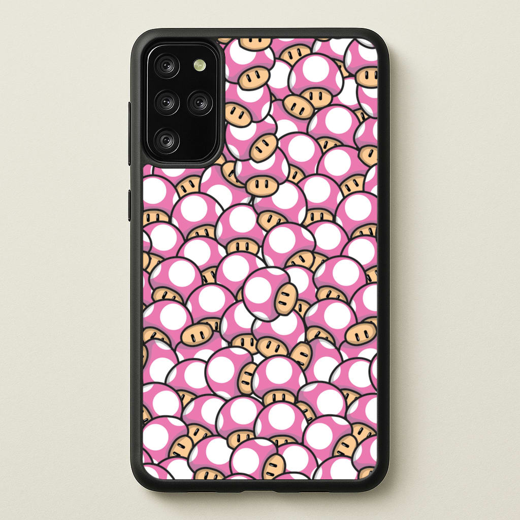 Mushroom Pattern - Pink - The Super Mario Bros Phone Case for Galaxy S20 Plus