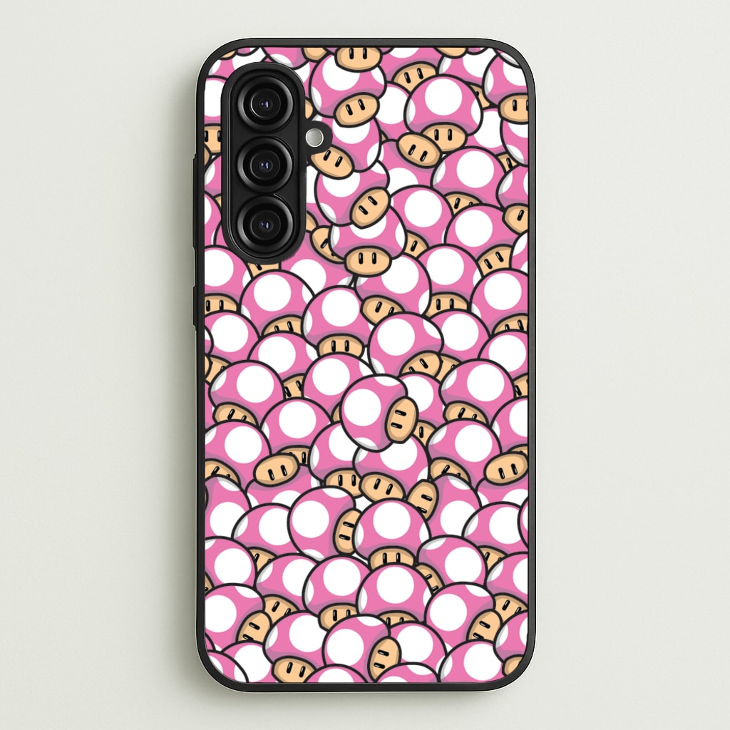 Mushroom Pattern - Pink - The Super Mario Bros Phone Case for Galaxy A16