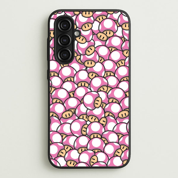 Mushroom Pattern - Pink - The Super Mario Bros Phone Case for Galaxy A16