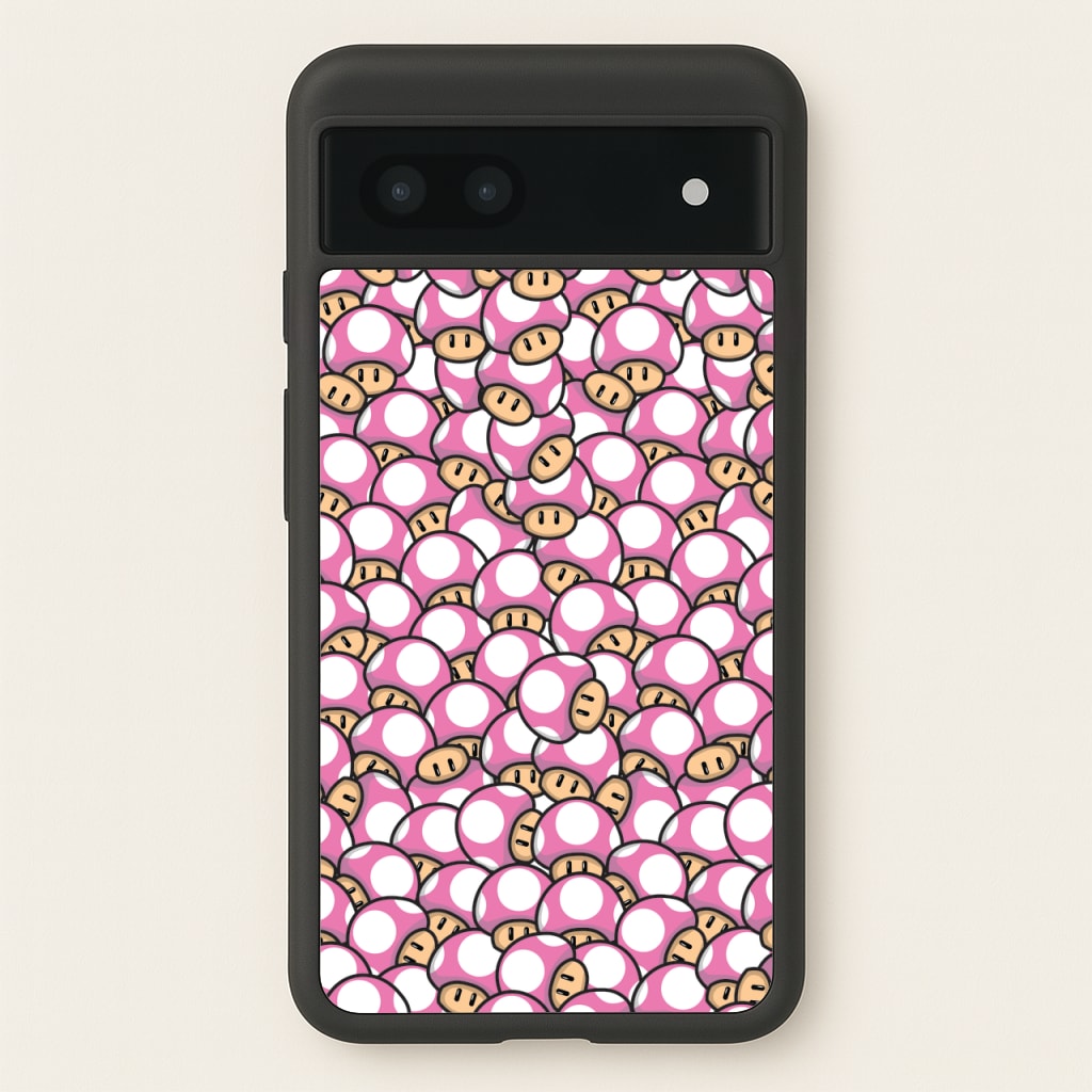 Mushroom Pattern - Pink - The Super Mario Bros Phone Case for Google Pixel 6a